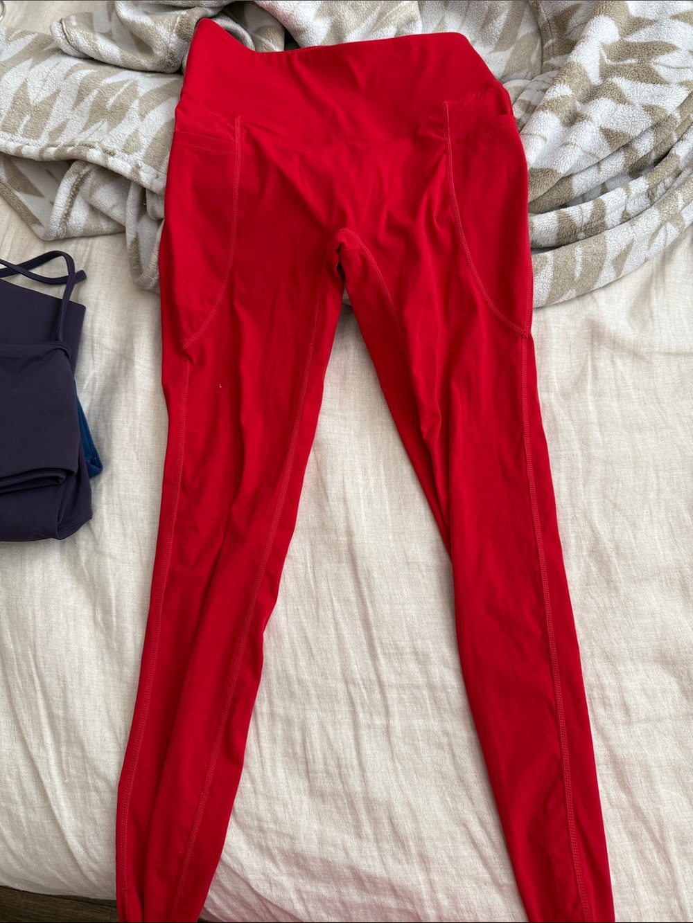 Red High-Waist Active Leggings
